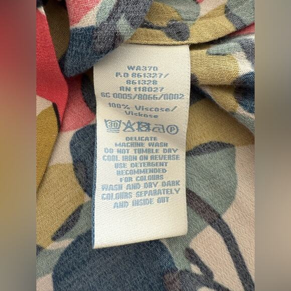 Boden Colorful Artsy 3/4 Sleeve Peasant Women's Blouse- Size 6 - Picture 4 of 7